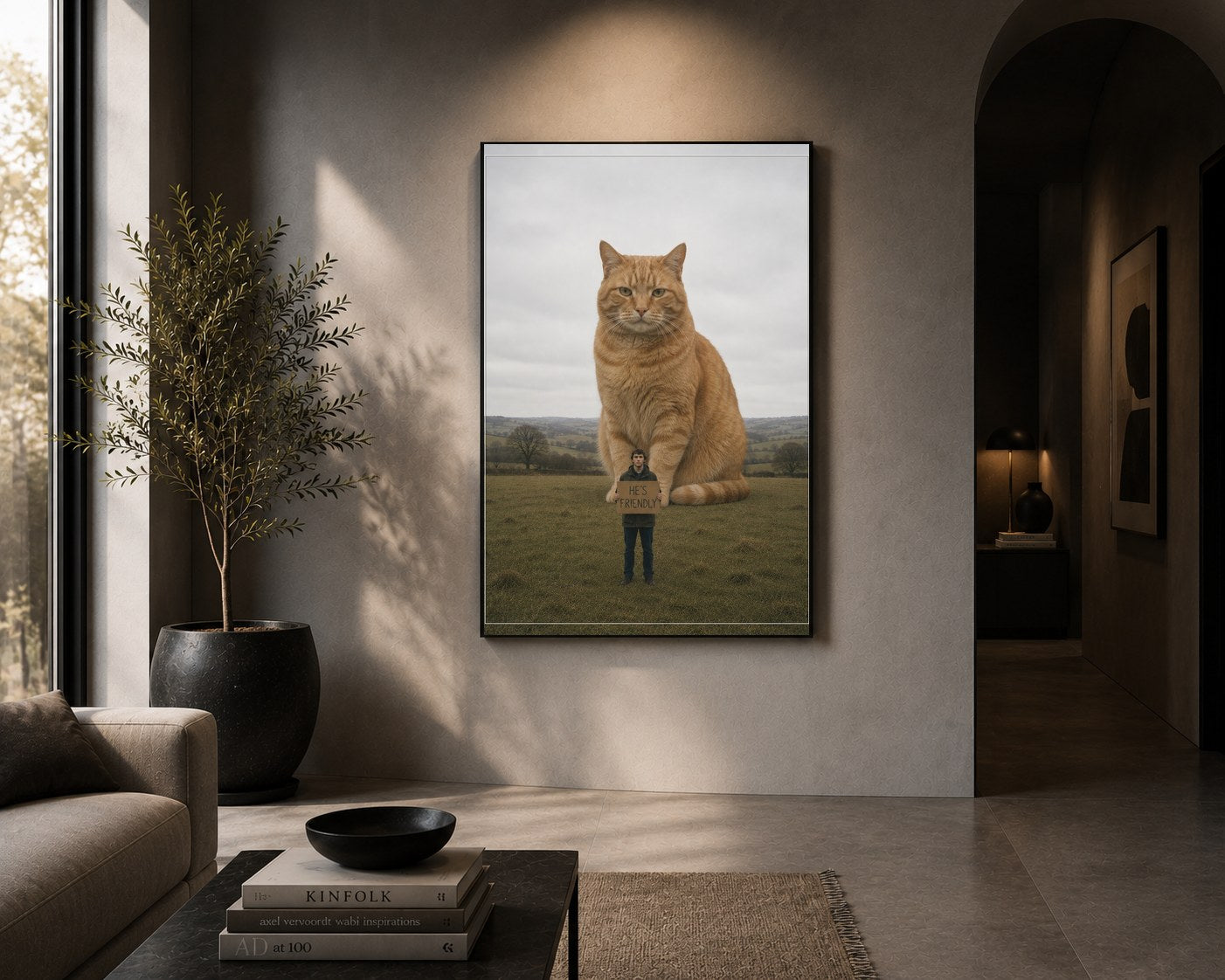 d2d 12 hes friendly framed in a room